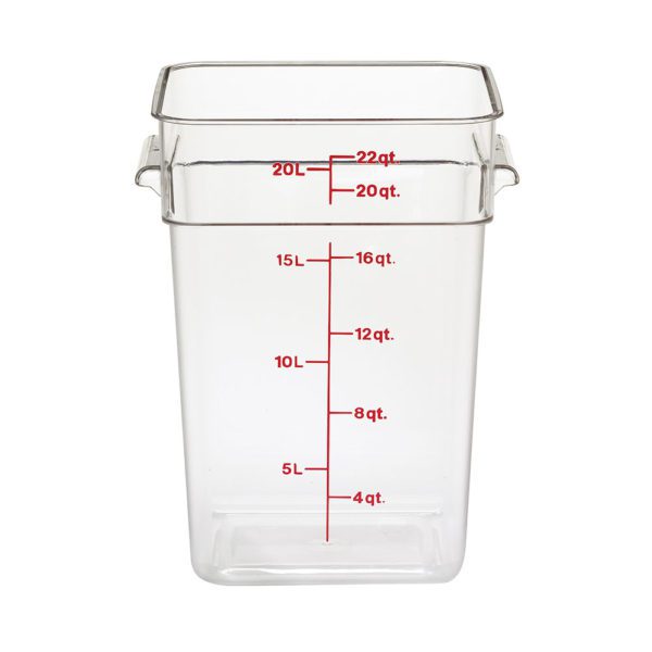 Recipiente de policarbonato cuadrado de 20.8 lt.