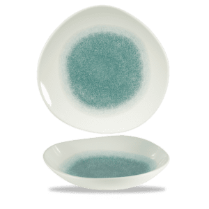 Raku jade green round trace bowl 9 7/8"